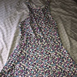 Floral skater dress with back cut outs!